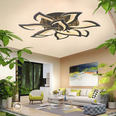 LuxiLamps - 10 Sterren Plafondlamp - Zwart - Met Afstandsbediening - Smart lamp - Dimbaar Met App - Woonkamerlamp - Moderne lamp - Plafonniere