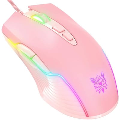 ONIKUMA Gaming mouse CW905 pink - Gaming muis - Optisch - 7 knoppen - Roze met RGB