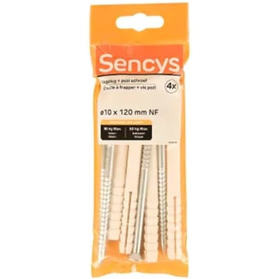 Sencys Slagplug Nylon - Diam. 10x120mm - 4 Stuks