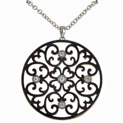 Quiges - RVS Ketting met Munthanger Bloemen - ECO006