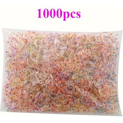 1000 pièces d'élastiques colorés, chouchous pour queue de cheval, accessoires de coiffure de mariée, choix de cadeau idéal beige