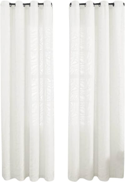 Gordijnen Lulu - Lichtdoorlatend - Met ringen - 140x213cm - Voor woonkamer & slaapkamer - Wit