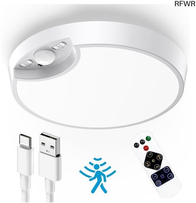 RFWR® Plafondlamp met Bewegingsmelder en Afstandsbediening - Dimbare LED Nachtlamp voor Binnen