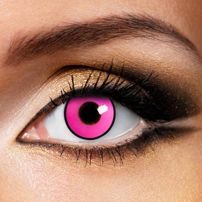 Partylens® roze kleurlenzen - Pink Manson - zachte jaarlenzen met lenshouder - Halloween - Cosplay