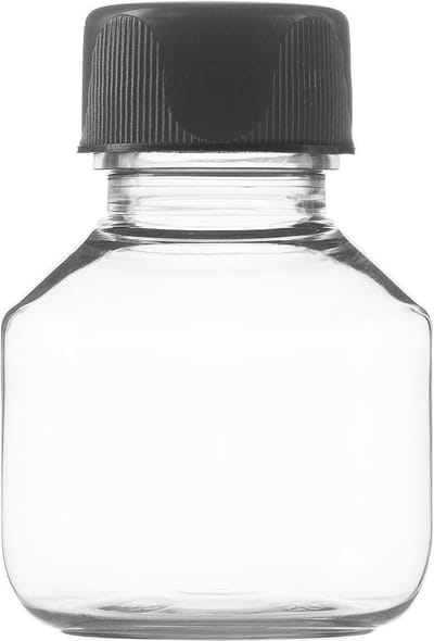 Lege Plastic Fles 50 ml PET transparant - met zwarte dop - set van 10 stuks - Navulbaar - Leeg