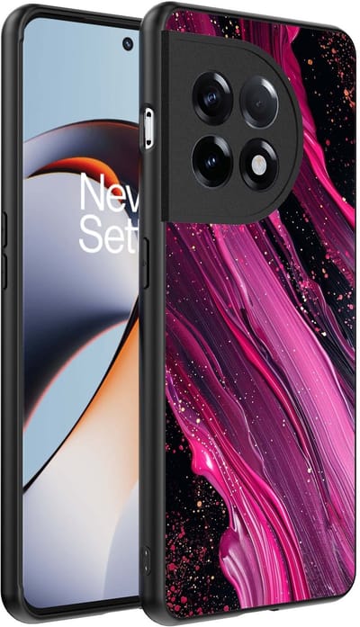 Smartphonica Telefoonhoesje Geschikt voor OnePlus 11R met marmer opdruk - TPU backcover case marble design - Paars Roze geschikt voor OnePlus 11R