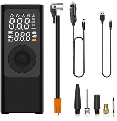 Elektrische luchtpomp, accupomp, compressor, accupomp, elektrisch, 150 psi, 7800 mAh, draagbare accucompressor met digitaal lcd-scherm, druk