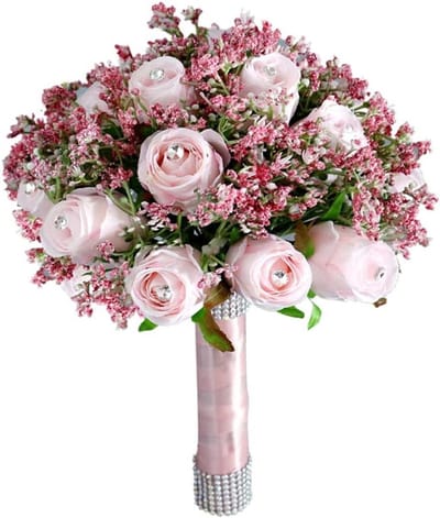 Bruidsboeket Kunstbloemen - Decoratie Boeket - Bruiloft Decoratie - Lichtgewicht Ontwerp - Standaard Maat - Type 04