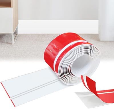 Zachte zelfklevende plinten 20 x 60 mm, flexibele PVC eindstrip voor keuken en badkamer, eenvoudig te installeren en waterbestendig