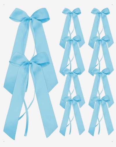 Satijnen Strikken - Decoratieve Linten - Cadeau Verpakken - 10 Stuks Set - 7x23 cm - Blauw