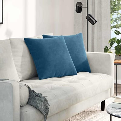 vidaXL - Zitkussens - 2 - pcs - Blauw - 50 - x - 50 - cm - Corduroy - stof