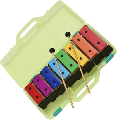 Professionele Klokkenspel - Muziek Instrument - Muziek Ontwikkeling - 8 Regenboog Kleuren - 31 cm Lengte - Multicolor