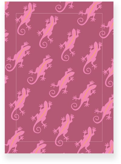 Poster 20x30 cm - Gekko Patroon - Roze - Oudroze - Tropisch - Dieren - Muurdecoratie - Wanddecoratie