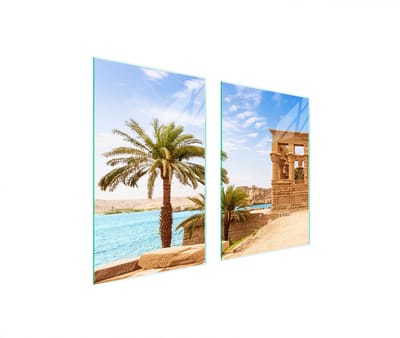 TMK ArtDeko - Snijplank - 65x52 cm - Palm Motief - Gehard Glas