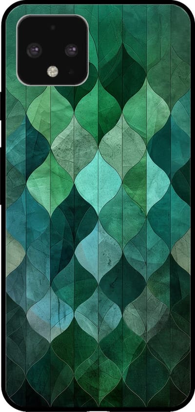 Smartphonica Telefoonhoesje voor Google Pixel 4 XL met groene bladeren opdruk - TPU backcover case green leaf design - Groen geschikt voor Google Pixel 4 XL
