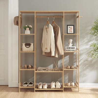 Kledingkast Ilomantsi bamboe open kast 165x122x35 cm