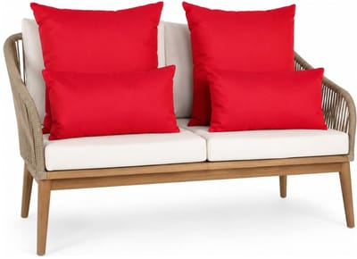 Anna Collection Bank/tuin kussens set - binnen/buiten - 4x stuks - rood - In 2 formaten laag/hoog