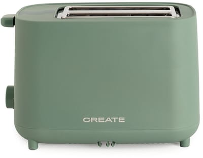 CREATE - Broodrooster van 750 W, Met beveiligingssysteem, Zes vermogensniveaus, Sage- TOAST STUDIO