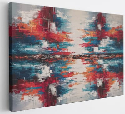 Saammp Canvas Schilderij - Spiegel kleuren - Abstract - 30x20 - Foto op canvas - Wanddecoratie - Muurdecoratie Woonkamer - Slaapkamer decoratie - Canvas Print