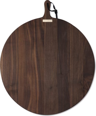 Dutchdeluxes XL - Grote Ronde Broodplank - Borrelplank - Walnoothout - Duurzaam - Luxe - 60 cm met goudkleurig plaatje
