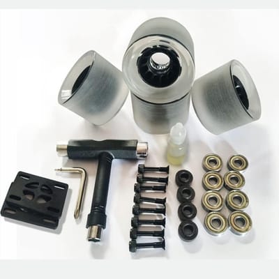 Skateboard Wielen Set - Longboard Cruisers - Soepel Rijden - Met Lichtgevende Details - 70mm 80A - Zwart