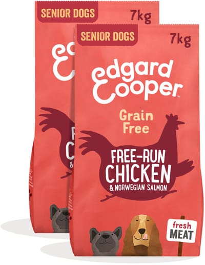 Edgard & Cooper Hondenvoer Droog Scharrelkip - Noorse Zalm Senior - 2 x 7 kg - Voordeelverpakking