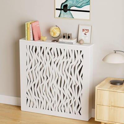 Radiatorbekleding - Radiatorombouw - Woonkamer Decoratie - Waterdicht Afwasbaar - 70x70x15 cm - Wit