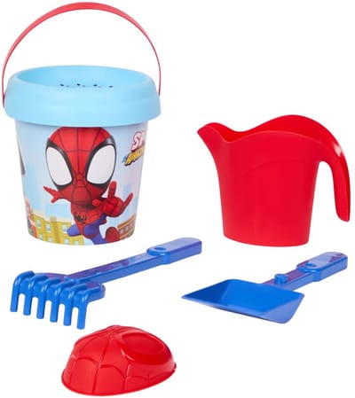 Spidey Emmer, Schep en Hark Set – Complete Strandset voor Kinderen – Inclusief Emmer, Schep en Hark – Stoer Spidey Design – Ideaal voor Strand, Zandbak en Tuin – Lichtgewicht en Duurzaam Materiaal – Stimuleert Creatief Buitenspelen – Perfect Cadeau