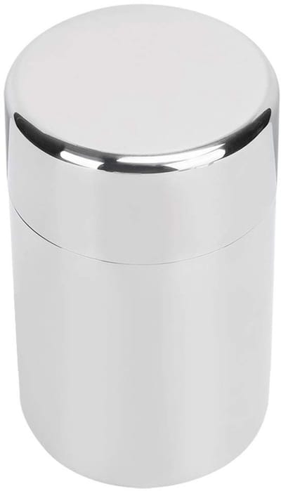 Dailygoods- Theeblik 400ml - Thee Container - Roestvrij Staal - Dubbele Deksel - Voor Losse Thee - Lichtgewicht 209g - Theecontainer