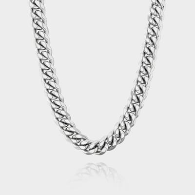 Cuban Ketting 12 mm - Zilveren Schakelketting - 60 cm lang - Ketting Heren - Olympus Jewelry