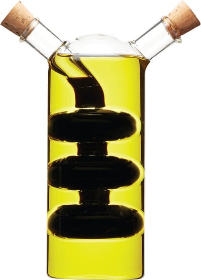 KC Blue World of Flavours 2 in 1 Oliefles en Azijnfles - Olie- en Azijn Dispenser 300 en 100 milliliter - Glas