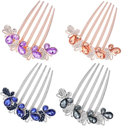 Allecto - Haaraccessoires - Haarcombs met Rhinestones - Elegant en Lichtgewicht - Bruidsaccessoires - Perfect voor Feestjes en Ceremonies