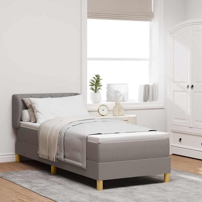 vidaXL - Boxspring - bed - met - hoofdeinde - Taupe - 80 - x - 200 - cm - Stof