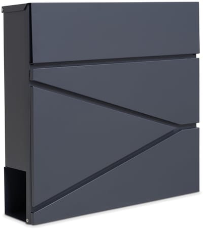 Unyqoos® Moderne grijze wandbrievenbus met slot en krantenvak voor eenvoudig gebruik