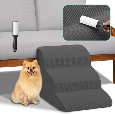 Hondentraprol met 3 treden voor katten en oude honden - afneembare en wasbare overtrek - antislip bodem - makkelijk instappen in bed, bank en auto