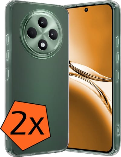Hoes - 2 Stuks - Geschikt voor Oppo Reno 12 F - Sterk & Shockproof - Case Siliconen - Back Cover - Telefoon Hoes - Transparant