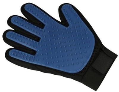 Metaltex Best Friends Borstelhandschoen 24 cm Blauw/Zwart - Ideaal voor Huisdierverzorging en Reiniging