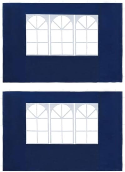Partytent Zijwanden - Tent Doeken - Buiten Leven - Met Venster - 2 Stuks - Blauw