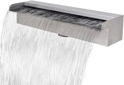 Zwembadfontein - Waterval fontein - Vijver decoreren - Rechthoekige vorm - 45 cm breed - Zilverkleurig