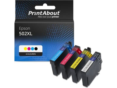 PrintAbout - Alternatief voor Epson C13T02W64010 (502XL) Inktcartridge 4-kleuren Voordeelbundel Hoge capaciteit
