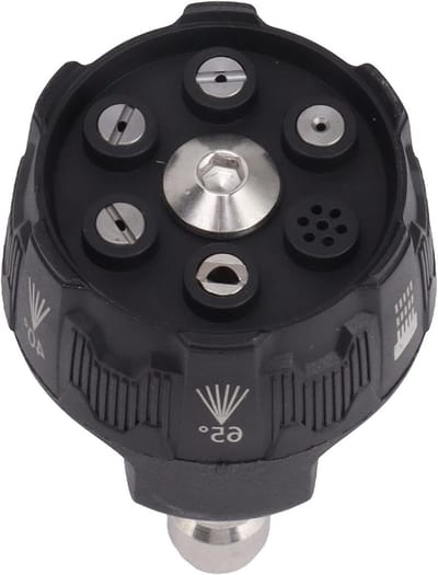 Allecto Plus - Hogedrukreiniger Spuitkop 6 in 1 RVS Reguleerbare Krachtige Waterpistool (Zwart) met snelle wissel.