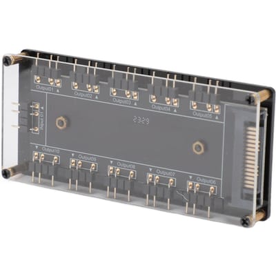 5V 3-pins ARGB Hub 10-weg RGB Splitter Hub met Acryl Behuizing Moederbordkabel Universele RGB Ventilator Hub gray