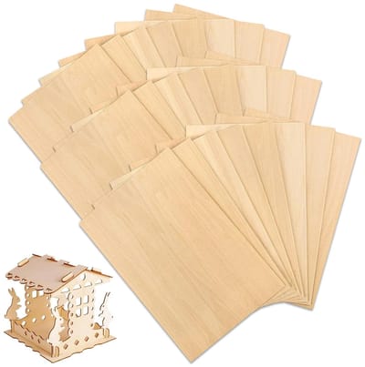 Veelzijdige Plywood Platen 20x10x0.3cm voor DIY Houtbewerking, Laserbewerking en Modelbouw