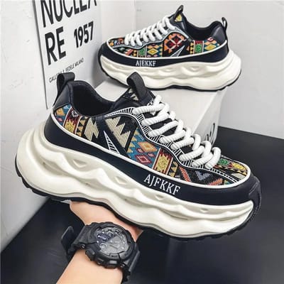 Chunky Sneakers Heren Designer Zachte Zool Hardloopschoenen Mode Antislip Casual Ademend Heren Hoogte Verhogende Platform Schoenen 44 gray