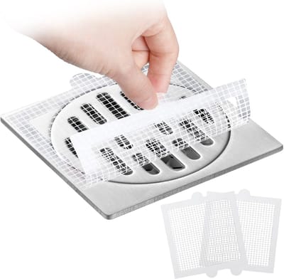 carmdering - Wegwerpfilter Voor Afvoeropeningen - Haarvanger Voor Afvoer - Wegwerp Drain Cover - Zelfklevend En Waterbestendig - Efficiënt Haarvanger Voor Mens En Dier - Waterbestendig Zelfklevend Materiaal - 30 Stuks