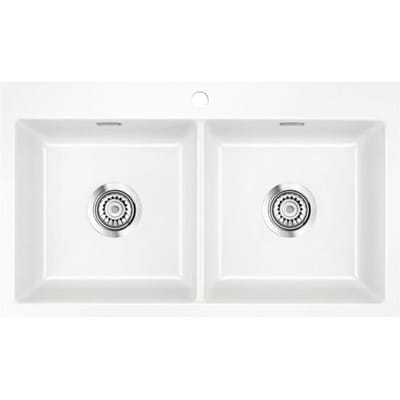 Systemceram Keradomo Mera Twin F sink for flush installation with manual override, incl. tap hole 556201-12