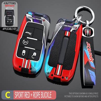 Étui Porte-Clés Métal Style Course Housse pour Clé de Voiture Dodge Ram 1500 Pickup Trx Rebel Ram 2500 3500 4500 5500 black