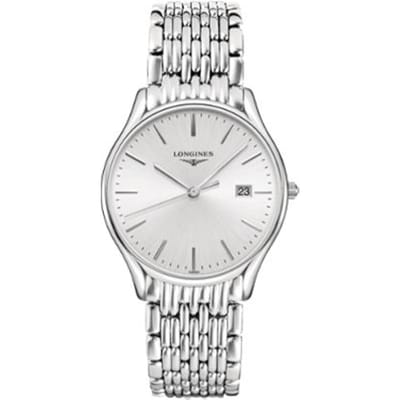 Montre Homme Longines Série Lyre Mouvement Quartz Affichage Date Argent L4.859.4.72.6 Silver Dial