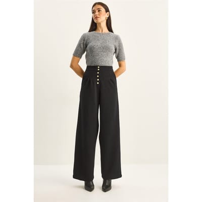 Hoge Taille Brede Pantalon Palazzo