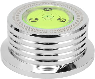 Platenspeler Stabilisator - Record Gewicht - Stabiel Afspelen - Ingebouwd Waterpas - 76mm Diameter - Zilver